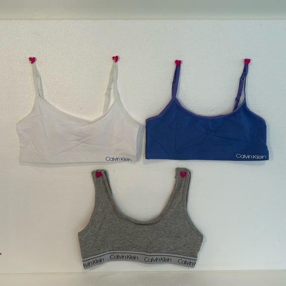 Calvin Klein Other - 3 NEW Calvin Klein Bralettes, sz S (6-6X)